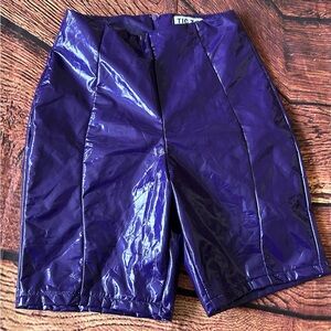 Y2K Tic Toc Shiny Purple‎ Shorts Size Small